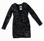 Load image into Gallery viewer, Boohoo Black Long Sleeve Sequin Mini Dress
