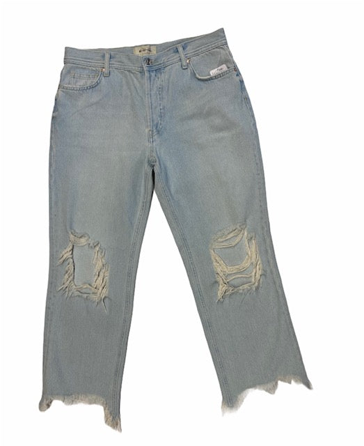 Free People Light Wash Distressed Jeans